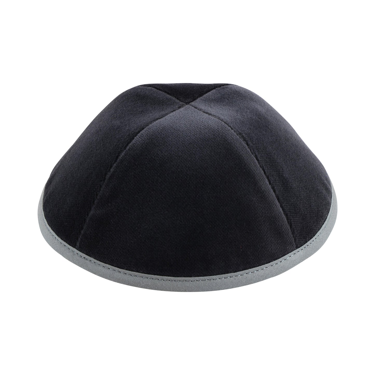 Grey Velvet with Light Grey Rim Yarmulka