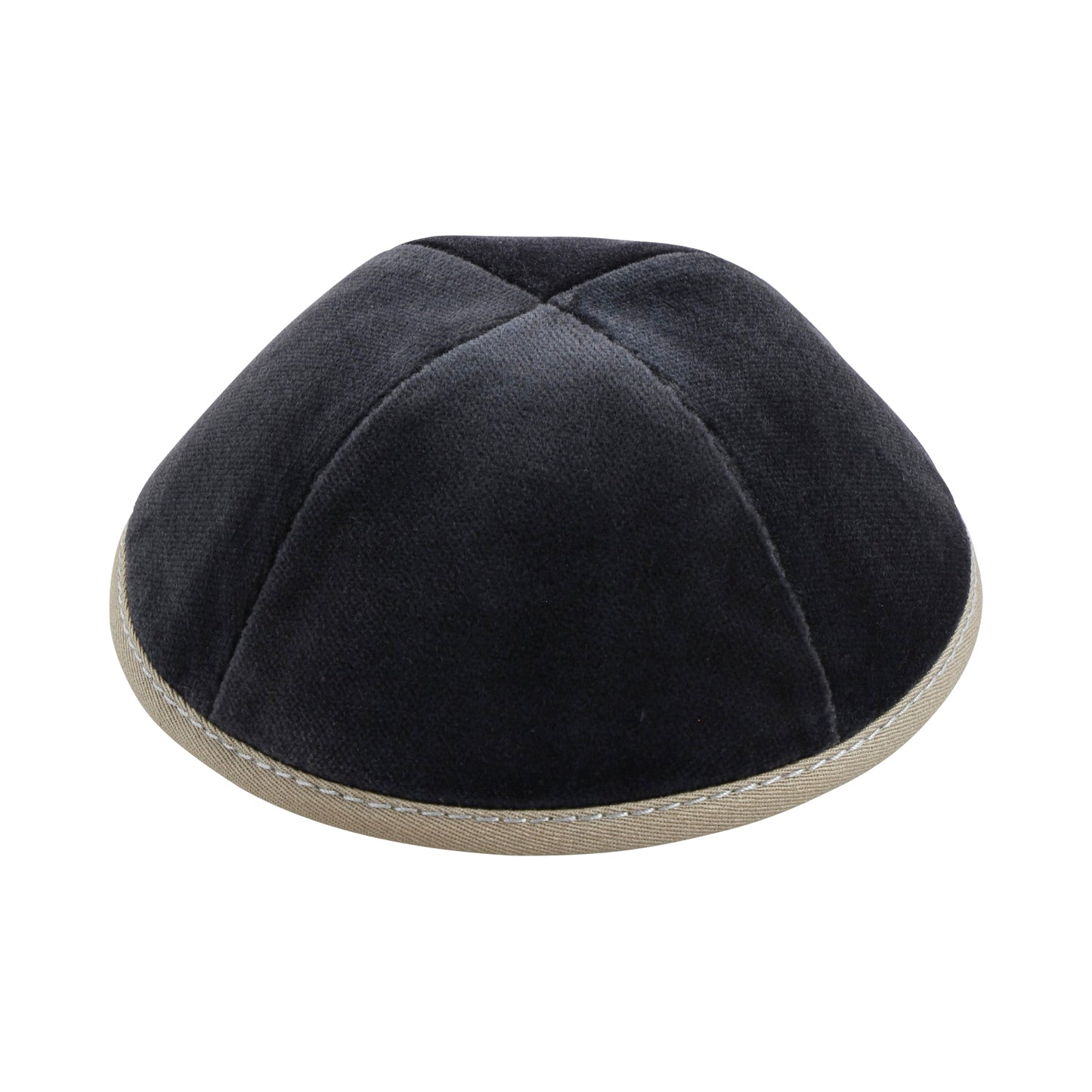 Grey Velvet with Taupe Rim Yarmulka