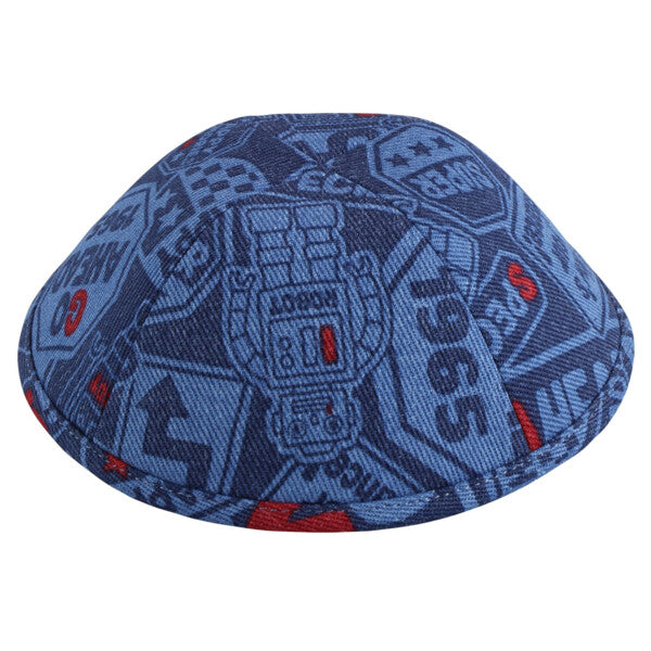 Blue Robot Yarmulka