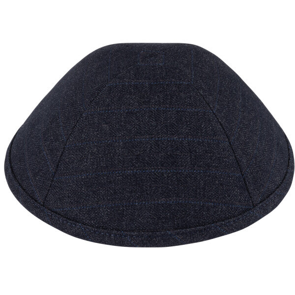 Navy Plaid Suit Yarmulka