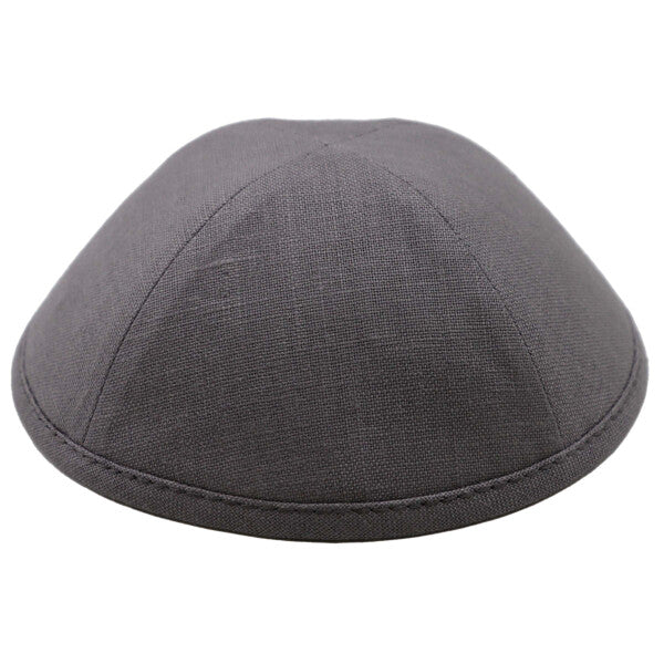 Grey Linen Yarmulka