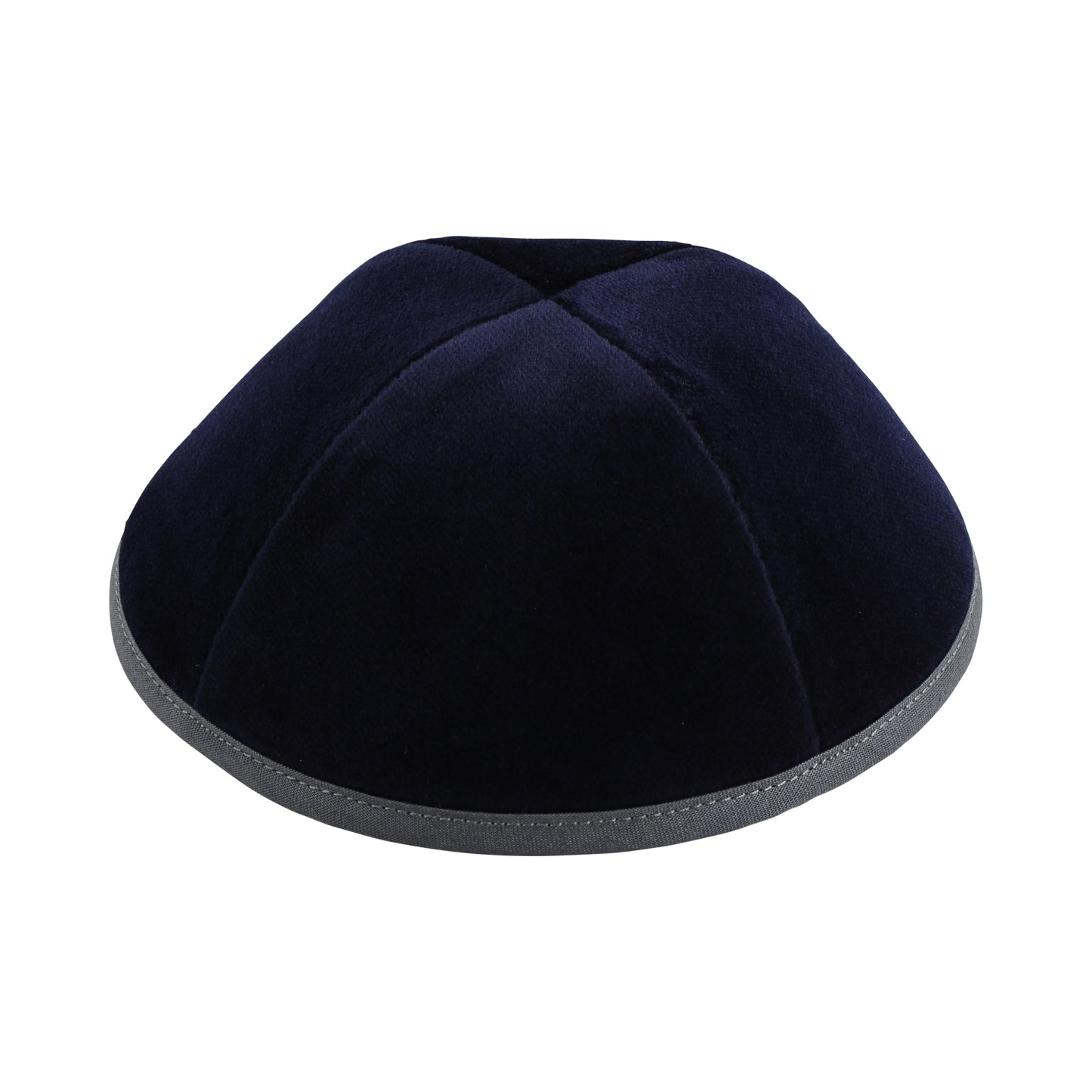 Navy Velvet with Dark Grey Rim Yarmulka