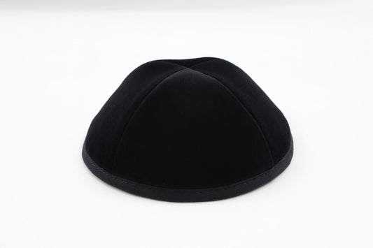 Black Velvet with Light Blue Stitching Yarmulka