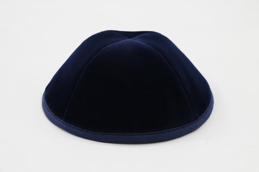 Navy Velvet Yarmulka