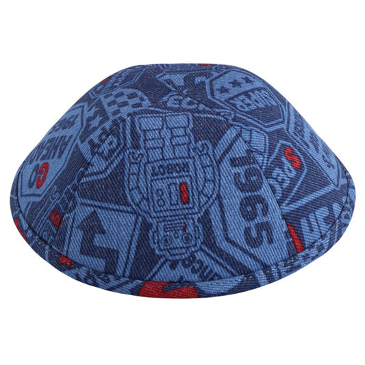 Blue Robot Yarmulka