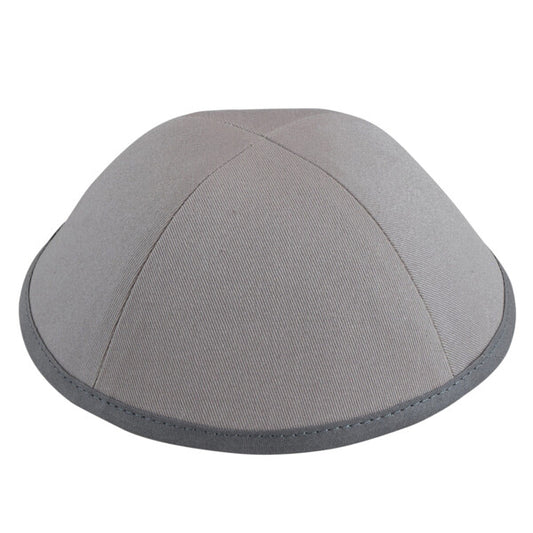 Light Grey Cotton with Dark Grey Rim Yarmulka