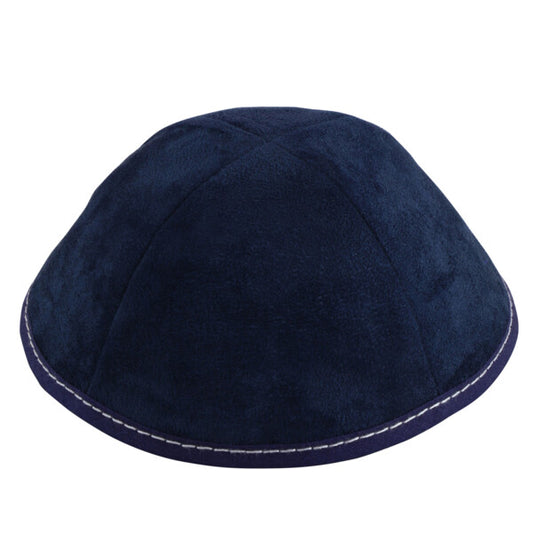 Navy Suede with Grey Stitching Yarmulka