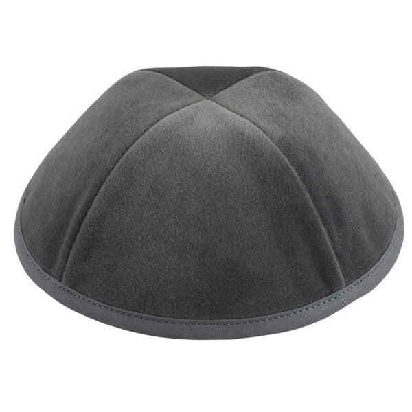 Light Grey Velour Yarmulka