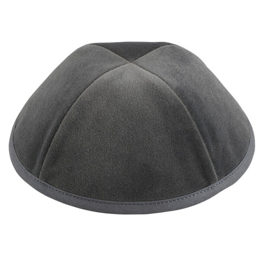 Light Grey Velour Yarmulka