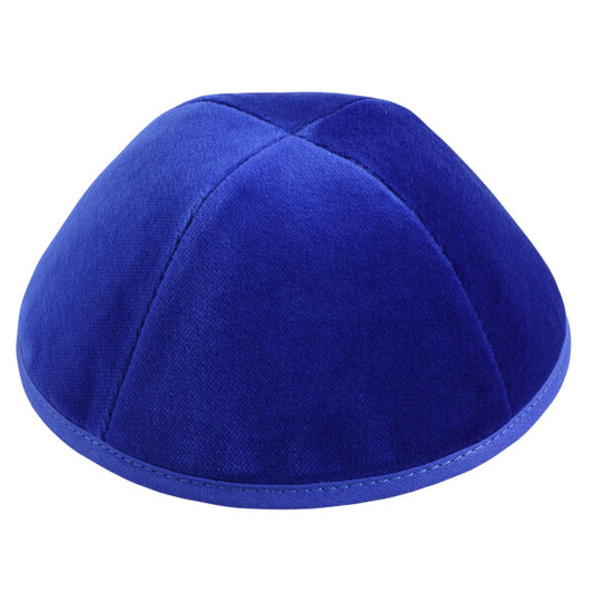 Royal Blue Velour Yarmulka