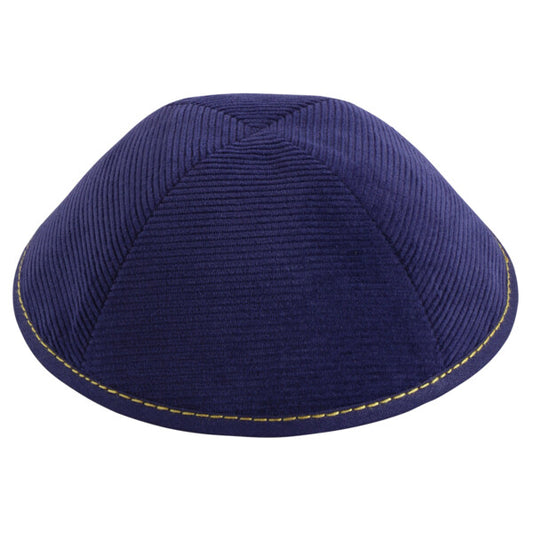 Navy Corduroy with Yellow Stitching Yarmulka