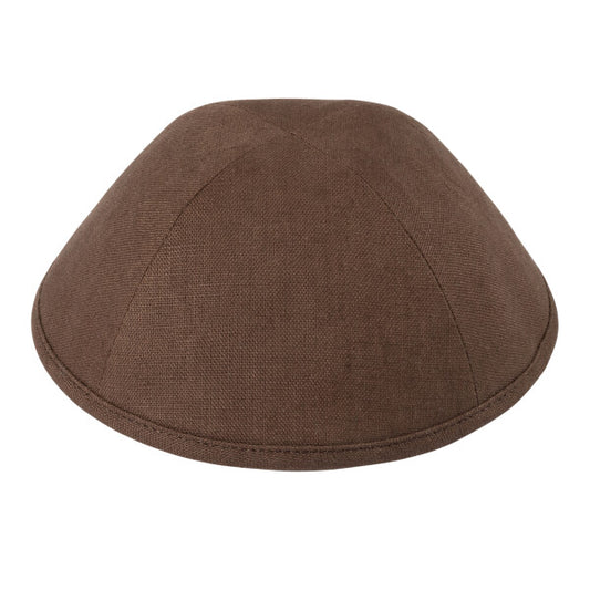 Brown Linen Yarmulka