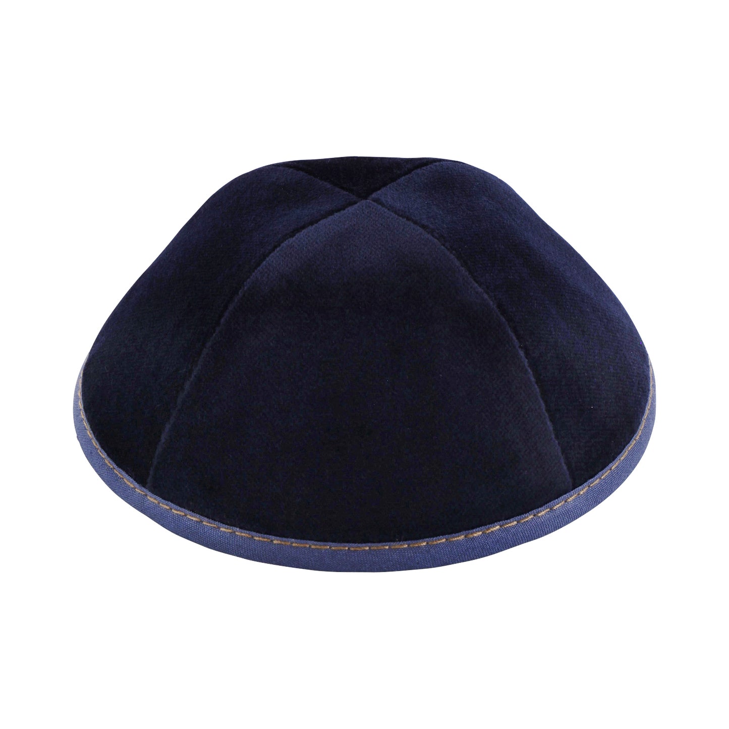 Navy Velvet with Luggage Stitching Yarmulka