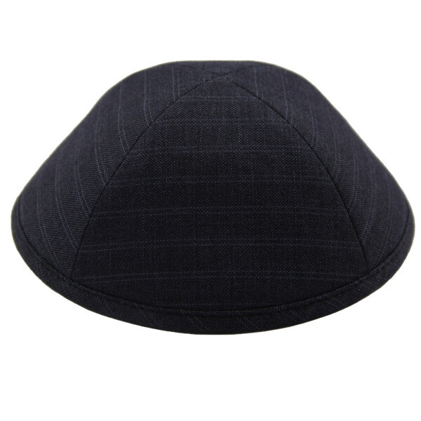 Grey Double Pinstripe Suit Yarmulka