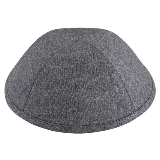 Light Grey Heather Suit with Maroon Pinstripe Yarmulka