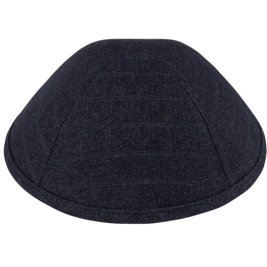 Navy Plaid Suit Yarmulka