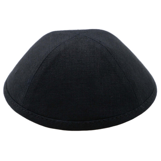 Black Linen Yarmulka