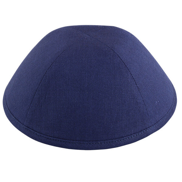Navy Linen Yarmulka