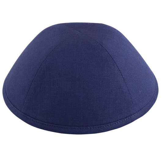 Navy Linen Yarmulka