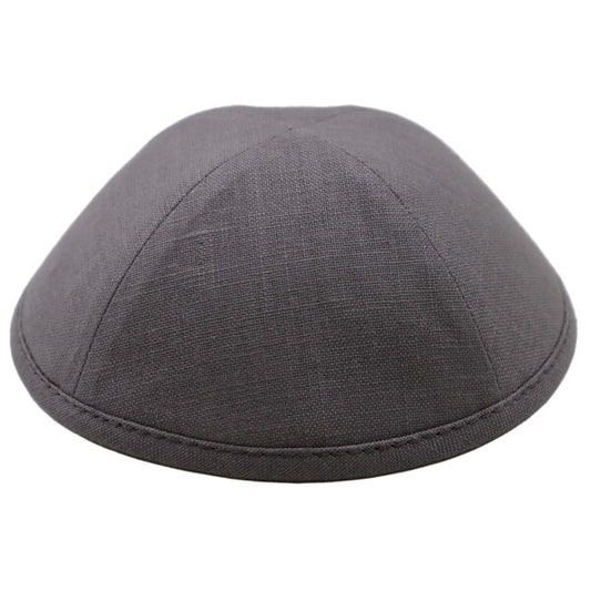 Grey Linen Yarmulka